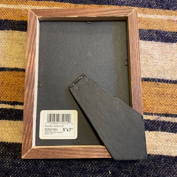 Vintage Southwest Cross Stitch Framed Art Howling Dog Christmas Handmade - Picture 3 of 5